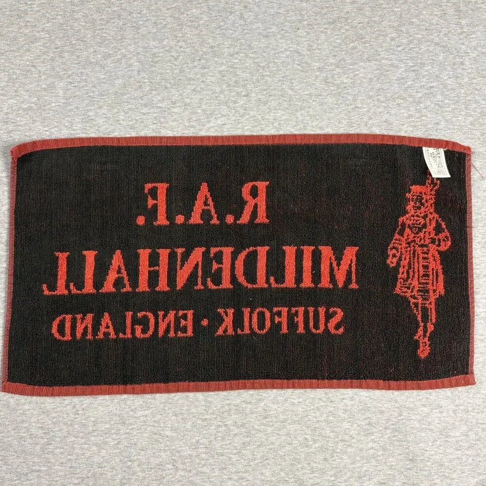Vintage RAF Mildenhall Souvenir Bar Towel Suffolk England Military Memorabillia
